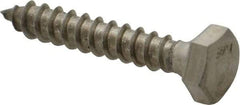 Value Collection - 1/4" Screw, 1-1/2" Length Under Head, Stainless Steel, Hex Head Lag Screw - Grade 18-8, Uncoated - Americas Industrial Supply