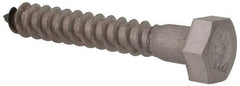 Value Collection - 5/16" Screw, 2" Length Under Head, Stainless Steel, Hex Head Lag Screw - Grade 18-8, Uncoated - Americas Industrial Supply