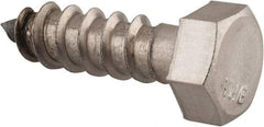 Value Collection - 3/8" Screw, 1-1/4" Length Under Head, Stainless Steel, Hex Head Lag Screw - Grade 18-8, Uncoated - Americas Industrial Supply