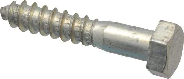 Value Collection - 5/16" Screw, 1-3/4" Length Under Head, Steel, Hex Head Lag Screw - Zinc Plated, Grade 2 - Americas Industrial Supply