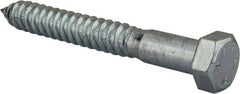 Value Collection - 3/4" Screw, 6" Length Under Head, Steel, Hex Head Lag Screw - Zinc Plated, Grade 2 - Americas Industrial Supply
