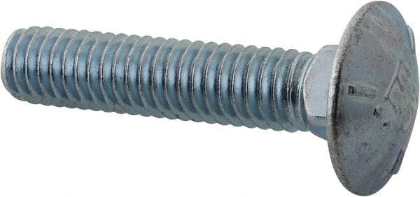 Value Collection - 5/16-18 UNC 1-1/2" Length Under Head, Standard Square Neck, Carriage Bolt - Grade 5 Steel, Zinc Trivalent Chromate Finish - Americas Industrial Supply