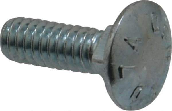 Value Collection - 1/4-20 UNC 3/4" Length Under Head, Standard Square Neck, Carriage Bolt - Grade 2 Steel, Zinc-Plated Finish - Americas Industrial Supply