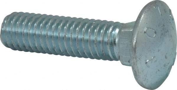 Value Collection - 3/8-16 UNC 1-1/2" Length Under Head, Standard Square Neck, Carriage Bolt - Grade 2 Steel, Zinc-Plated Finish - Americas Industrial Supply