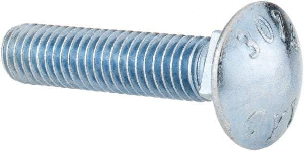 Value Collection - 3/8-16 UNC 1-3/4" Length Under Head, Standard Square Neck, Carriage Bolt - Grade 2 Steel, Zinc-Plated Finish - Americas Industrial Supply