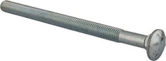 Value Collection - 1/2-13 UNC 7-1/2" Length Under Head, Standard Square Neck, Carriage Bolt - Grade 2 Steel, Zinc-Plated Finish - Americas Industrial Supply