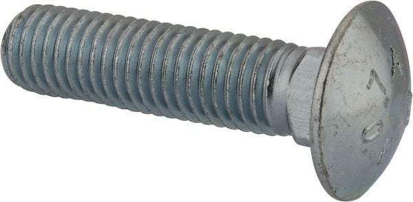 Value Collection - 5/8-11 UNC 2-1/2" Length Under Head, Standard Square Neck, Carriage Bolt - Grade 2 Steel, Zinc-Plated Finish - Americas Industrial Supply