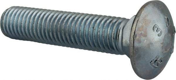 Value Collection - 5/8-11 UNC 3" Length Under Head, Standard Square Neck, Carriage Bolt - Grade 2 Steel, Zinc-Plated Finish - Americas Industrial Supply