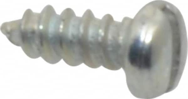 Value Collection - #2 Pan Head Slotted Sheet Metal Screw - Steel, 1/4" Length Under Head, Grade 2 - Americas Industrial Supply