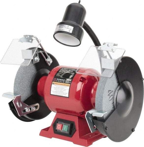 Sunex Tools - 8" Wheel Diam, 3/4 hp Grinder - 5/8" Arbor Hole Diam, 3,450 Max RPM, 115 Volts - Americas Industrial Supply