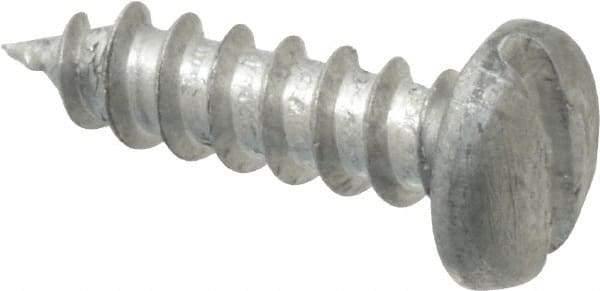 Value Collection - #6 Pan Head Slotted Sheet Metal Screw - Aluminum, 1/2" Length Under Head, ASME B18.6.4 - Americas Industrial Supply