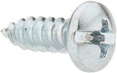 Value Collection - #8 Pan Head Slotted Phillips Sheet Metal Screw - Steel, 1/2" Length Under Head, Grade 2 - Americas Industrial Supply