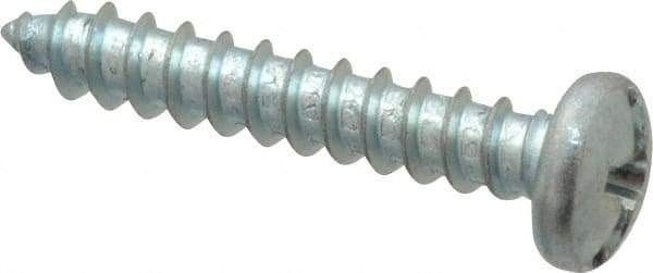 Value Collection - #8 Pan Head Slotted Phillips Sheet Metal Screw - Steel, 1" Length Under Head, Grade 2 - Americas Industrial Supply