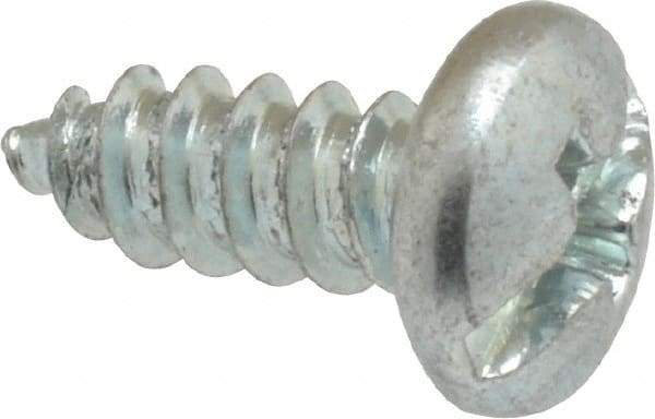 Value Collection - #10 Pan Head Slotted Phillips Sheet Metal Screw - Steel, 1/2" Length Under Head, Grade 2 - Americas Industrial Supply