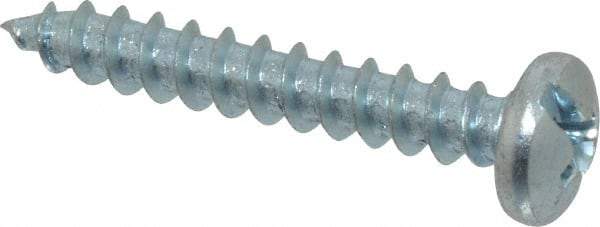 Value Collection - #10 Pan Head Slotted Phillips Sheet Metal Screw - Steel, 1-1/4" Length Under Head, Grade 2 - Americas Industrial Supply