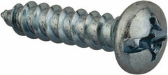 Value Collection - #12 Pan Head Slotted Phillips Sheet Metal Screw - Steel, 1" Length Under Head, Grade 2 - Americas Industrial Supply