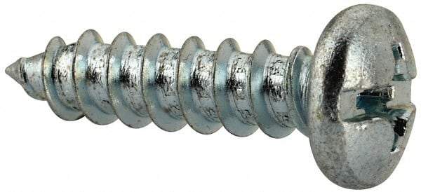 Value Collection - #14 Pan Head Slotted Phillips Sheet Metal Screw - Steel, 1" Length Under Head, Grade 2 - Americas Industrial Supply
