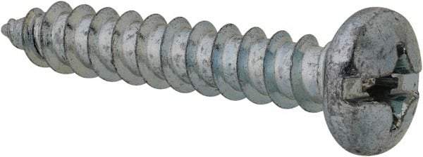 Value Collection - #14 Pan Head Slotted Phillips Sheet Metal Screw - Steel, 1-1/2" Length Under Head, Grade 2 - Americas Industrial Supply