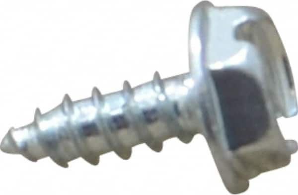 Value Collection - #6 Hex Washer Head Sheet Metal Screw - Steel, 3/8" Length Under Head, Grade 2 - Americas Industrial Supply