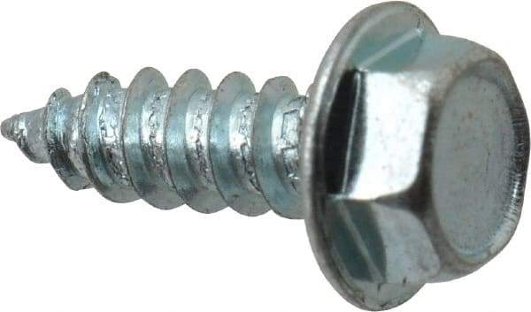 Value Collection - #8 Hex Washer Head Sheet Metal Screw - Steel, 1/2" Length Under Head, Grade 2 - Americas Industrial Supply