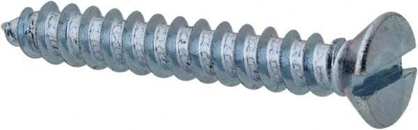 Value Collection - #6 Flat Head Slotted Sheet Metal Screw - Steel, 1" OAL, Grade 2 - Americas Industrial Supply