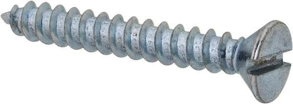 Value Collection - #8 Flat Head Slotted Sheet Metal Screw - Steel, 1-1/4" OAL, Grade 2 - Americas Industrial Supply