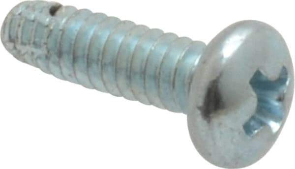 Value Collection - #4-40 UNC Thread, 3/8" Length Under Head, Phillips Drive Steel Thread Cutting Screw - Pan Head, Grade 2, Point Type F, Zinc-Plated Finish - Americas Industrial Supply