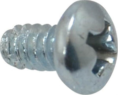 Value Collection - #6-32 UNC Thread, 1/4" Length Under Head, Phillips Drive Steel Thread Cutting Screw - Pan Head, Grade 2, Point Type F, Zinc-Plated Finish - Americas Industrial Supply