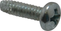Value Collection - #6-32 UNC Thread, 1/2" Length Under Head, Phillips Drive Steel Thread Cutting Screw - Pan Head, Grade 2, Point Type F, Zinc-Plated Finish - Americas Industrial Supply