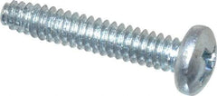 Value Collection - #6-32 UNC Thread, 3/4" Length Under Head, Phillips Drive Steel Thread Cutting Screw - Pan Head, Grade 2, Point Type F, Zinc-Plated Finish - Americas Industrial Supply