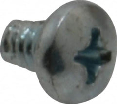 Value Collection - #8-32 UNC Thread, 1/4" Length Under Head, Phillips Drive Steel Thread Cutting Screw - Pan Head, Grade 2, Point Type F, Zinc-Plated Finish - Americas Industrial Supply