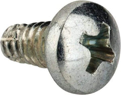 Value Collection - #10-24 UNC Thread, 3/8" Length Under Head, Phillips Drive Steel Thread Cutting Screw - Pan Head, Grade 2, Point Type F, Zinc-Plated Finish - Americas Industrial Supply