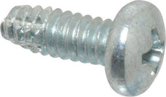 Value Collection - #10-24 UNC Thread, 1/2" Length Under Head, Phillips Drive Steel Thread Cutting Screw - Pan Head, Grade 2, Point Type F, Zinc-Plated Finish - Americas Industrial Supply