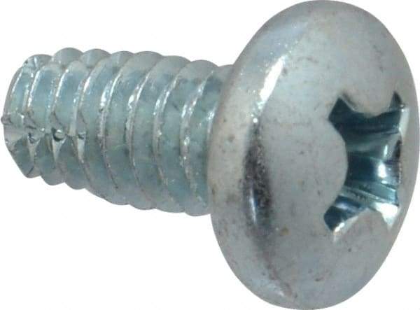 Value Collection - 1/4-20 UNC Thread, 1/2" Length Under Head, Phillips Drive Steel Thread Cutting Screw - Pan Head, Grade 2, Point Type F, Zinc-Plated Finish - Americas Industrial Supply