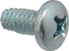 Value Collection - 1/4-20 UNC Thread, 1/2" Length Under Head, Phillips Drive Steel Thread Cutting Screw - Pan Head, Grade 2, Point Type F, Zinc-Plated Finish - Americas Industrial Supply