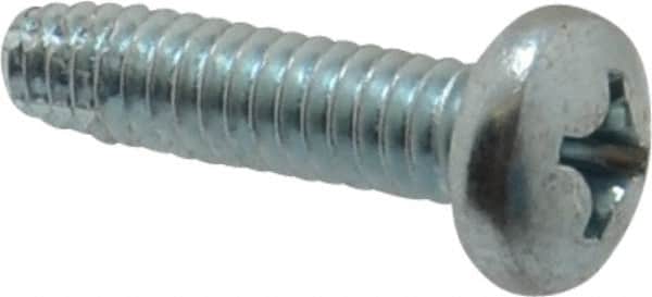 Value Collection - 1/4-20 UNC Thread, 1" Length Under Head, Phillips Drive Steel Thread Cutting Screw - Pan Head, Grade 2, Point Type F, Zinc-Plated Finish - Americas Industrial Supply