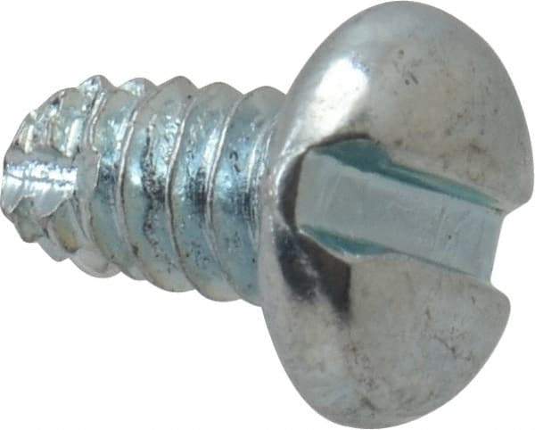 Value Collection - #6-32 UNC Thread, 1/4" Length Under Head, Slotted Drive Steel Thread Cutting Screw - Pan Head, Grade 2, Point Type F, Zinc-Plated Finish - Americas Industrial Supply
