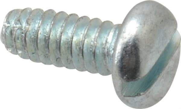 Value Collection - #6-32 UNC Thread, 3/8" Length Under Head, Slotted Drive Steel Thread Cutting Screw - Pan Head, Grade 2, Point Type F, Zinc-Plated Finish - Americas Industrial Supply