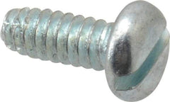 Value Collection - #6-32 UNC Thread, 3/8" Length Under Head, Slotted Drive Steel Thread Cutting Screw - Pan Head, Grade 2, Point Type F, Zinc-Plated Finish - Americas Industrial Supply