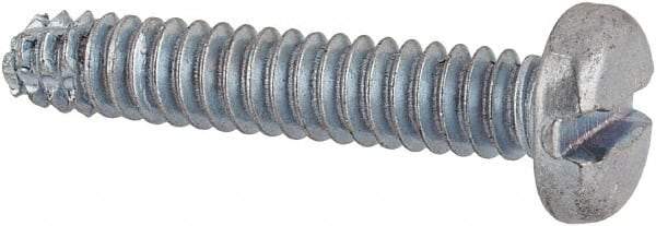 Value Collection - #6-32 UNC Thread, 3/4" Length Under Head, Slotted Drive Steel Thread Cutting Screw - Pan Head, Grade 2, Point Type F, Zinc-Plated Finish - Americas Industrial Supply