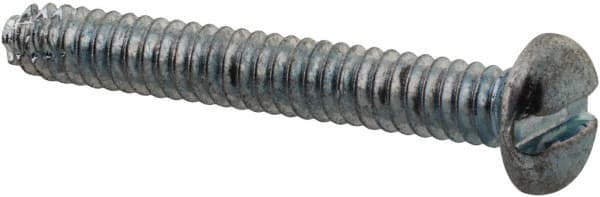 Value Collection - #6-32 UNC Thread, 1" Length Under Head, Slotted Drive Steel Thread Cutting Screw - Pan Head, Grade 2, Point Type F, Zinc-Plated Finish - Americas Industrial Supply