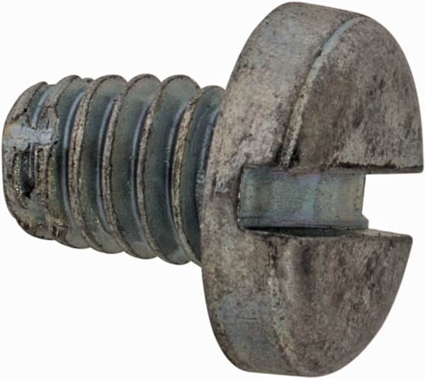 Value Collection - #8-32 UNC Thread, 1/4" Length Under Head, Slotted Drive Steel Thread Cutting Screw - Pan Head, Grade 2, Point Type F, Zinc-Plated Finish - Americas Industrial Supply