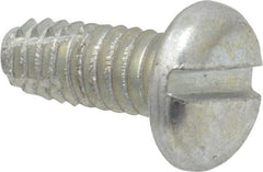Value Collection - #8-32 UNC Thread, 3/8" Length Under Head, Slotted Drive Steel Thread Cutting Screw - Pan Head, Grade 2, Point Type F, Zinc-Plated Finish - Americas Industrial Supply