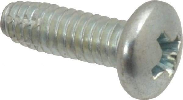 Value Collection - #8-32 UNC Thread, 1/2" Length Under Head, Slotted Drive Steel Thread Cutting Screw - Pan Head, Grade 2, Point Type F, Zinc-Plated Finish - Americas Industrial Supply