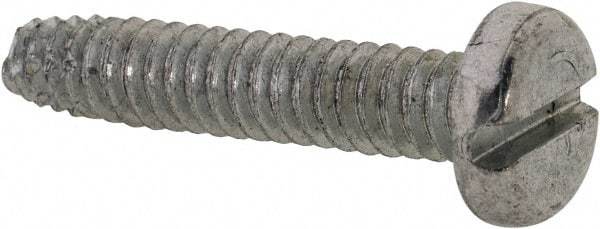 Value Collection - #10-24 UNC Thread, 1" Length Under Head, Slotted Drive Steel Thread Cutting Screw - Pan Head, Grade 2, Point Type F, Zinc-Plated Finish - Americas Industrial Supply