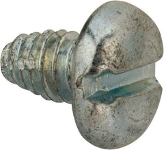 Value Collection - 1/4-20 UNC Thread, 3/8" Length Under Head, Slotted Drive Steel Thread Cutting Screw - Pan Head, Grade 2, Point Type F, Zinc-Plated Finish - Americas Industrial Supply