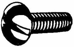 Value Collection - #6-32 UNC Thread, 1/2" Length Under Head, #2 Slotted/Phillips Drive Steel Thread Cutting Screw - Round Head, Grade 1016-1024, Point Type F, Zinc-Plated Finish - Americas Industrial Supply