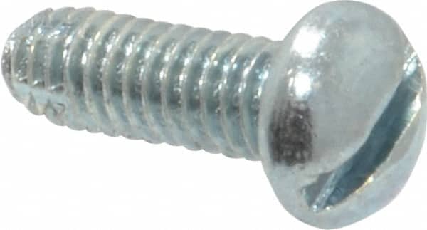 Value Collection - #8-32 UNC Thread, 1/2" Length Under Head, #2 Slotted/Phillips Drive Steel Thread Cutting Screw - Round Head, Grade 1016-1024, Point Type F, Zinc-Plated Finish - Americas Industrial Supply