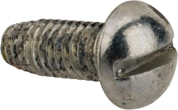 Value Collection - #10-32 UNF Thread, 1/2" Length Under Head, #2 Slotted/Phillips Drive Steel Thread Cutting Screw - Round Head, Grade 1016-1024, Point Type F, Zinc-Plated Finish - Americas Industrial Supply