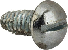Value Collection - 1/4-20 UNC Thread, 1/2" Length Under Head, #3 Slotted/Phillips Drive Steel Thread Cutting Screw - Round Head, Grade 1016-1024, Point Type F, Zinc-Plated Finish - Americas Industrial Supply